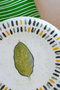 Hermia Juego de Desayuno de Porcelana de 14 Piezas en Blanco, Verde y Amarillo